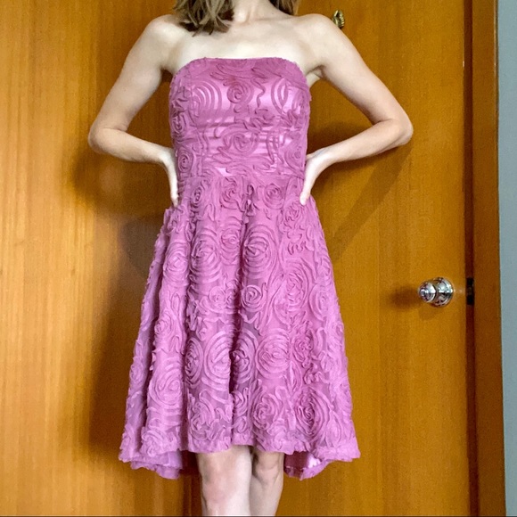 Le Chateau Strapless Rosette Formal Dress - Picture 2 of 10